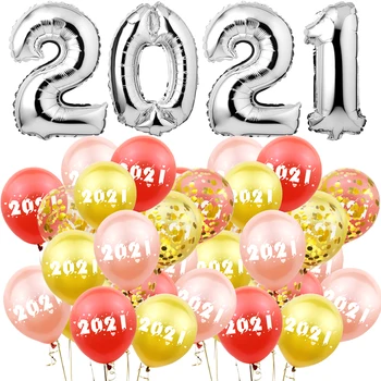 Amawill 2021 Digitaalse Arv Lateks Õhupallid Happy New Year Häid Jõule Aastapäeva Lõpetamist Teenetemärkide Kodu Poole