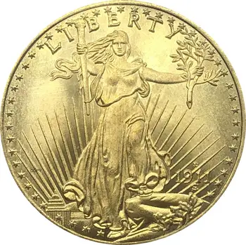 Ameerika Ühendriigid Vabaduse 1911 D Kahekümne 20 Dollarit Saint-Gaudens Double Eagle Koos Moto In God We Trust Kuld Mündi Koopia