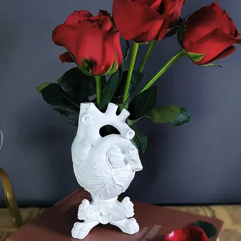 Anatoomilise Südame Kuju lillevaasi Põhjamaade Stiilis lillepott Kunsti Vaasid Skulptuur Desktop Taime Pott Kodus Decor Ornament Kingitused