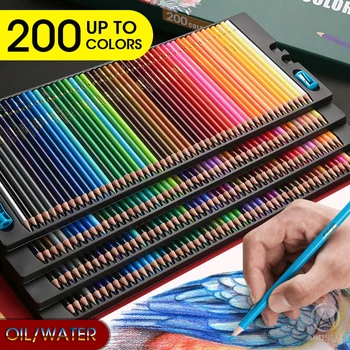 Andstal 48/72/120/150/200 Professional Color Pencil Set Akvarell, Joonistus värvilised pliiatsid koos Hoiustamise Kott värvilised pliiatsid kid 76175