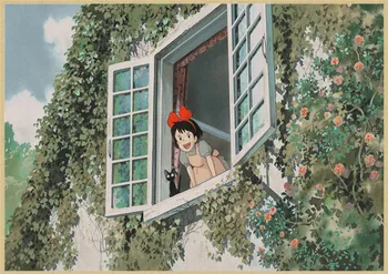 Animatsioon Film Kiki ' s Delivery Service Jõupaber Plakati Print for Home Decor Seina Art Plakat Dekoratiivsed Maalid
