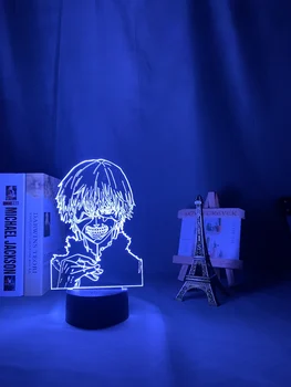 Anime 3d Lamp Tokyo Ghoul Ken Kaneki eest Magamistuba Decor Nightlight Lahe Sünnipäeva Kingitus Akrüül Led Night Light Tokyo Ghoul 59555