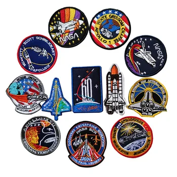 Apollo Plaani 60 Aastat Aerospace Spaceman Universumi Märgid Tikandid Konks&Loop Velcro Plaastrid Tihend Kosmoseagentuuri Riie Kleebis