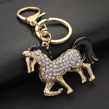 Armas Hobune Crystal Võtmehoidja Võtmerõngast Auto Loomade Rhinestone Käekott Kotis Kott Ripats Parim Kingitus Naistele Võtmehoidja K400