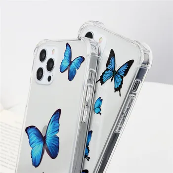 Armas Liblikas Läbipaistev Telefon Case For iPhone 11 12 Mini Pro Max X XS XR 7 8 6 6s Pluss 5 5s SE 2020 Turvapadi Kõva PC Kate Capa 38828
