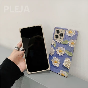 Armas Lotus Flower Square Telefon Case For iphone mini 12 11 Pro Max SE 2020 7 8 plus X-XR, XS Max Pehme Kaas Mood Silikoon Funda