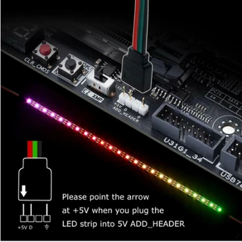 Arvuti 5V/3PIN WS2812B 5050 RGB Valgus Ribad Šassii Valgust Magnet, Mitmevärviline RGB/VDG LED Reostuse Värv Atmosfääri Lamp