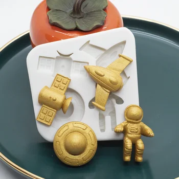 Astronaut Kook Hallituse UFO Fondant Hallituse Silikoonist Vormi Kook Dekoreerimiseks Vahendid DIY Kook Küpsetamine Vahendid Silikoonist Vormid Saia