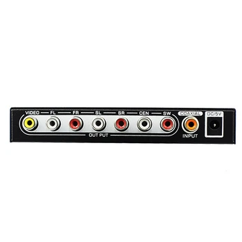 Audio Decoder USB Optical Fiber Converter Digitaal-Analoog-Digital Optiline 5.1 Dekooder Toetab Remote Wake-Up(EU Pistik)