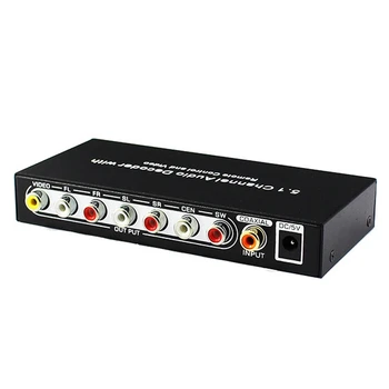 Audio Decoder USB Optical Fiber Converter Digitaal-Analoog-Digital Optiline 5.1 Dekooder Toetab Remote Wake-Up(EU Pistik)