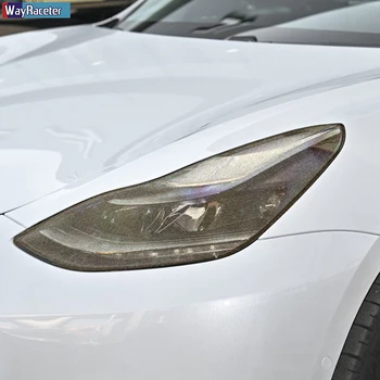 Auto Esitulede kaitsekile Esilaterna Taillight Läbipaistev Suitsutatud, Must TPÜ Kleebise Jaoks Tesla Model 3 2017 2021-Tarvikud 191949
