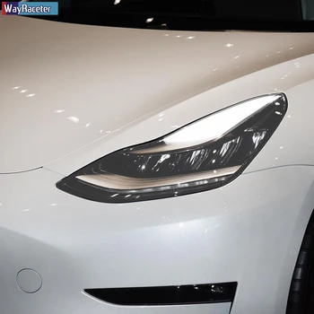 Auto Esitulede kaitsekile Esilaterna Taillight Läbipaistev Suitsutatud, Must TPÜ Kleebise Jaoks Tesla Model 3 2017 2021-Tarvikud