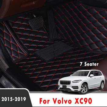 Auto Põranda Matid Volvo XC90 2019 2018 2017 2016 7 Kohaline Kunstlik Nahk Veekindlad Auto Vaibad Custom Auto Tarvikud