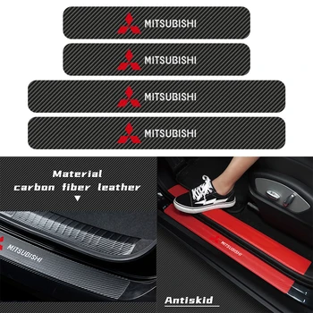 Auto Stiil 4tk Carbon Fiber Vinyl Ukse Läved Kleebise Jaoks Mitsubishi Lancer 10 3 9 EX Outlander 3 ASX L200 Ralliart Konkurentsi
