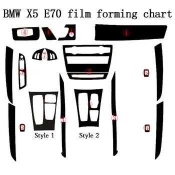 Auto-Styling 3D/5D Carbon Fiber Auto Interjöör Center Console Värvi Muuta Vormimise Kleebis Kleebised BMW X5 E70/X6 E71