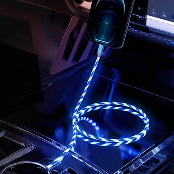 Auto laadimiskaabel Voolav Valgus LED Laadija ja USB Kaabel KIA-Sid Rio Soul Sportage Ceed Sorento Cerato K2 K3 K4 K5