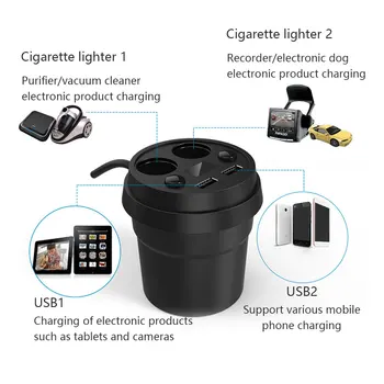 Auto sigaretisüütaja Jagaja USB-autolaadija DC/5V3.1A Cup Pistikupesa Adapter Mobiiltelefoni Laadijaid Pinge LED-Ekraan
