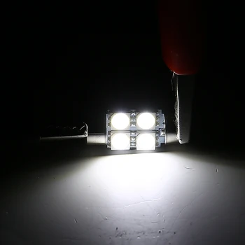 Auto valgusallikad 10tk 12V 5050 31mm 4SMD Festoon LED Salongi Valgus 6000k Super Valge Kuppel Kaardil Litsentsi Lamp Mayitr