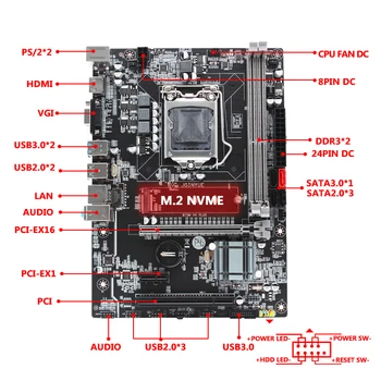 B75 LGA-1155 emaplaadi komplekt komplekt Koos Intel XEON E3 1230 V2 PROTSESSOR protsessor, 16 GB(2*8 GB) DDR3 RAM-mälu M. 2 NVME 2280 B75M-VH PLUSS 114024