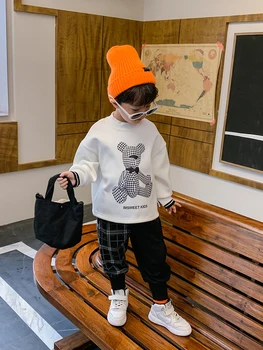 BB Poisi Fliis-Voodriga Paksenenud Pullover Kampsun 2020. Aasta Uus Talve Keskmine ja Suur Laste korea Fashion Laste Thermal Top