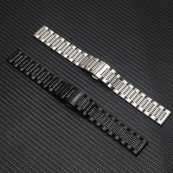 BEAFIRY 2020. aasta Uus 20mm 22mm Roostevabast Terasest Watch Band Must Hõbedane pannal Watchband Käekellad Rihma mehed naised Huawei 115777