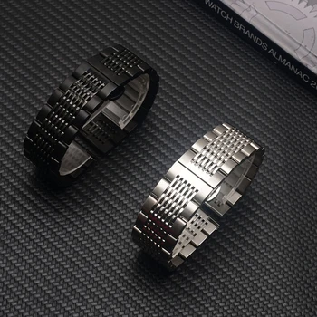 BEAFIRY 2020. aasta Uus 20mm 22mm Roostevabast Terasest Watch Band Must Hõbedane pannal Watchband Käekellad Rihma mehed naised Huawei