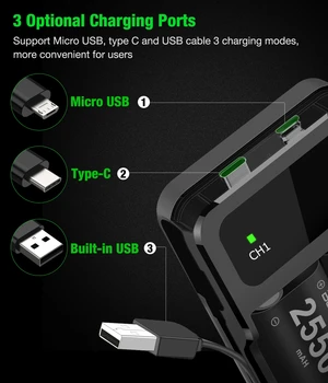BEBONCOOL 2x2550mAh Akut Xbox-Seeria X - /S/X-One/Xbox Üks S/X Wireless Controller mäng draiverid + USB/Type-C Sadamate Laadija