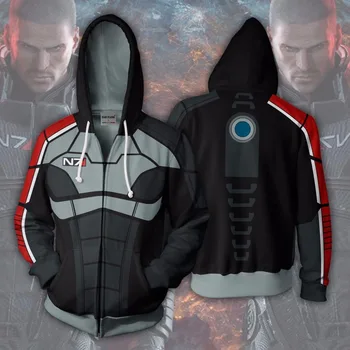 BIANYILONG 2018 uus Hupparit Sviitrid Mantel Hupparit Kostüüm Legion Riided Mass Effect 3D trükitud Tõmblukk Hupparit tops