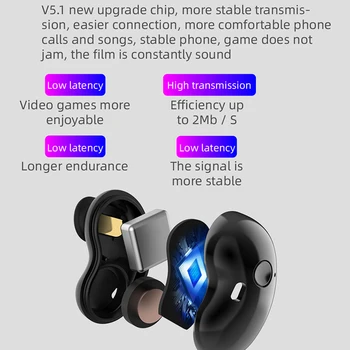 BOHM S6 Traadita Bluetooth-5.0 TWS peakomplekt binaural-tüüpi müra vähendamise stereo sport earbuds muusika kõrvaklapid nutitelefoni