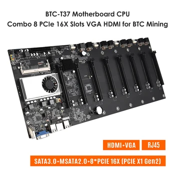 BTC-T37 Kaevandamine Emaplaadi CPU valida 8 PCIe 16X Kaevandaja Video Kaardi Pesa, DDR3-Mälu Adapter VGA Liides 24PIN ATX jaoks BTC Kaevandamine