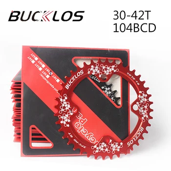 BUCKLOS 104 BCD Ring, Ovaal MTB Chainring Kitsas Lai Jalgratta Chainring 32-42T Alumiinium Chainwheel Bike Osa 132546