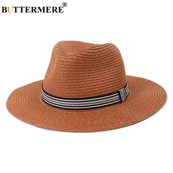 BUTTERMERE Panama Müts Briti Suvel Päike Mütsid Naistele Mees Beach Õled Müts Meestele UV Kaitse ühise Põllumajanduspoliitika Chapeau Femme Sombrero 38334