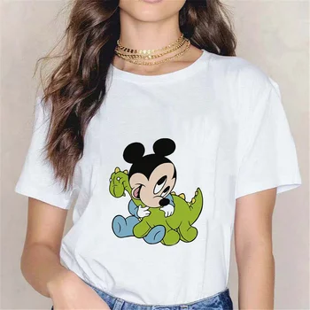 Baby Mickey Mouse Prindi Tshirt Naiste O-Kaeluse Kawaii Lühikese Varrukaga Topid Disney Bränd Naiste Riided Dropship Tee Särk Suve
