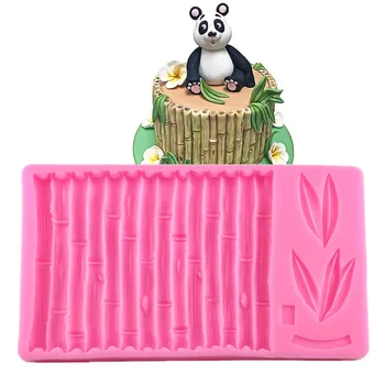 Bamboo Lehed Ruffle Hallituse Silikoonist Vormi 3D Panda Kook Piiri Kaunistus Šokolaadi Kreemi Kujul Küpsetamine Vahend Köök Tarvikud