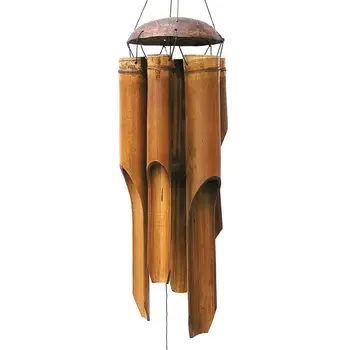Bambusest Tuul Chimes Suur Bell Toru Kookospähkli Puidust Käsitöö Sise-Ja Välistingimustes Seina Riputamise Tuul Kellamäng Aed Kodu Kaunistamiseks 181184