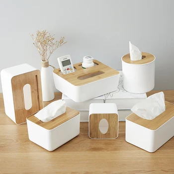 Bambusest kudede kasti loominguline lihtsus, elutuba majapidamis paberi kasti salvrätiku box puldiga ladustamise kasti rulli paberi kasti 11455