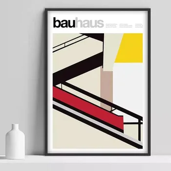 Bauhaus Trepikoda Plakat Bauhaus Näitus Prindi Herbert Bayer Plakati Print Waln Warhol Art Print Lõuend Maali