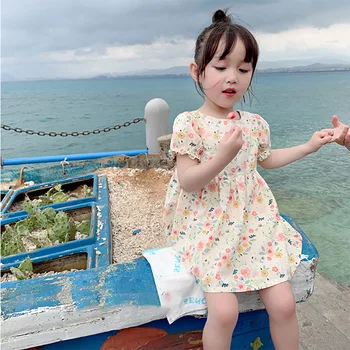 Beebi Lilleline Kleit 2020. Aasta Suvel Uus Puuvillane korea Tüdruk on Printsess Kleit lapsed kleidid tüdrukutele