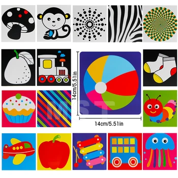 Beebi Mänguasi Õppe Värvi Kaardi Must-Valge Visuaal-Kaardi Kõrge Kontrastsusega Raamat Visuaalne Erutus Alguses Haridus Mänguasjad Lastele