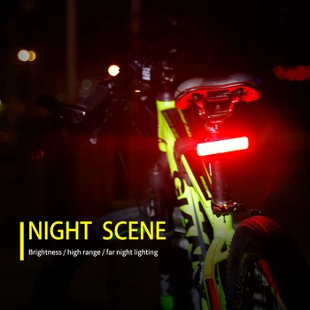 Bike Taillight Veekindel Ratsutamine Tagumised LED-USB Sissenõutavaks 14 Režiimid Mountain Bike Jalgrattasõit Kerge Saba-lamp Jalgratta Valgus 138654