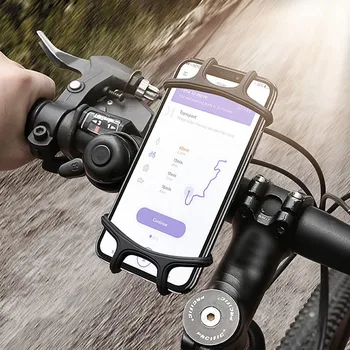 Bike Telefoni Hoidja Jalgratta Mobiil Mobiiltelefon Hoidik Mootorratta Mount Bracket 360° Rotatabl Silikoon Telefon Bracket Bike Accessorise