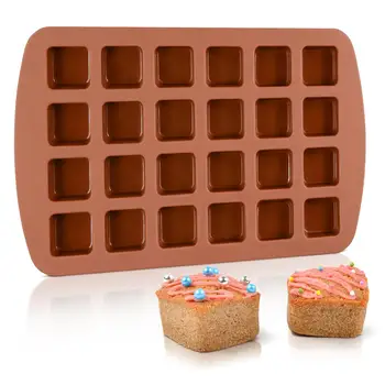 Bite-Size Brownie Square Silikoon Hallituse Väike Küpsetamine Hallitusseened Pan 24-Süvend Mini Muffin Kook, Kommid Jello Šokolaadi Ice Cube Hallitus