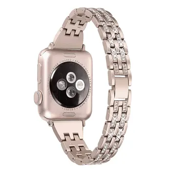 Bling Ansamblid Ühilduvad Apple Watch Band 38mm 40mm 42mm 44mm iWatch Seeria 6 5 4 3 2 1 SE, Stiilne Ehted Metallist Käepaela Kinnitamine