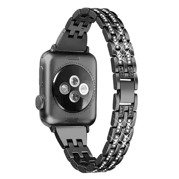 Bling Ansamblid Ühilduvad Apple Watch Band 38mm 40mm 42mm 44mm iWatch Seeria 6 5 4 3 2 1 SE, Stiilne Ehted Metallist Käepaela Kinnitamine