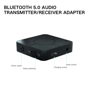 Bluetooth-5.0 Audio Vastuvõtja, Saatja 3,5 mm AUX-Pesa RCA Stereo Wireless USB Dongle Adapter Koos Mic Auto TV PC Kõrvaklapid
