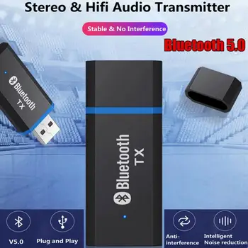Bluetooth-5.0 Audio-Vastuvõtja, Saatja, Mini-USB ja 3,5 mm Jack AUX Stereo Traadita Adapter TV Auto PC Kõrvaklapid