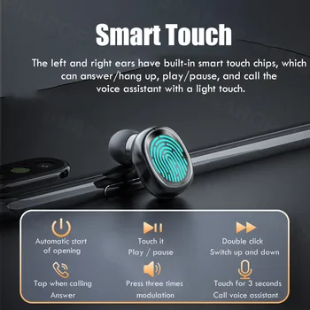 Bluetooth-Kõrvaklapid Koos Mikrofoniga 8D HIFI Stereo Tõsi, Traadita Earbuds Sport Gaming Kõrvaklapid Tugi Veekindel Heasets