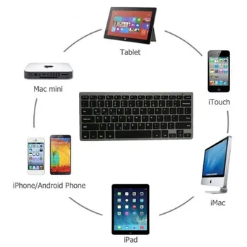 Bluetooth Mini Kaasaskantav Klaviatuuri vene/hispaania/araabia/inglise Paigutus Tahvelarvuti/Sülearvuti/Smartphone/IOS/Windows/Android