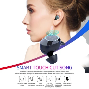Bluetooth-Peakomplekti 5.0 TWS Traadita Kõrvaklapid 9D Muusika Touch control IPX7 Veekindel Earbuds Kõrvaklappide koos 3300mah aku kast