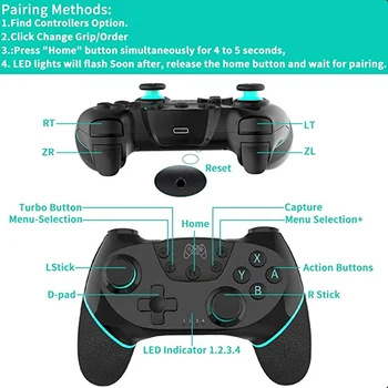 Bluetooth-compatibl Gamepad Wireless Gamepad Video Mängu USB Joystick Kontrolleriga juhtimine N-Lüliti NS-Lüliti NS Lüliti Konsooli